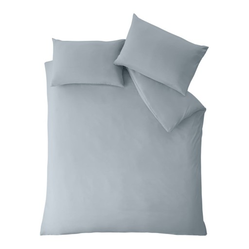 Lenjerie de pat albastră-gri din microfibră pentru pat dublu 200x200 cm So Soft Easy Iron – Catherine Lansfield