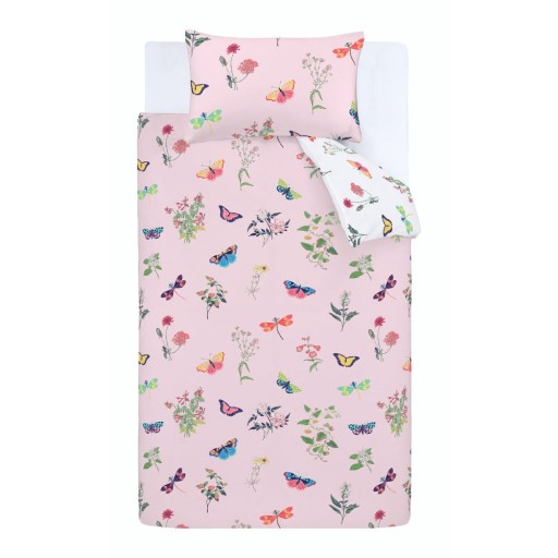 Lenjerie de pat pentru copii roz pentru pat dublu 200x200 cm Butterfly Garden – RHS
