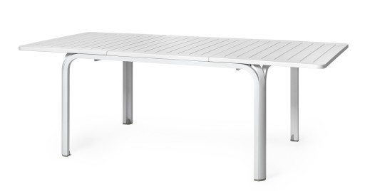 Masa exterior Nardi Alloro 140 extensibila  max 210x100cm  baza aluminiu  alb