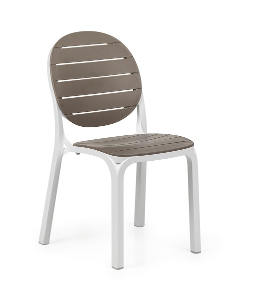 Scaun exterior Nardi Erica  cadru alb  tortora