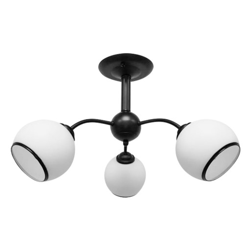 Plafonieră alb-negru cu abajur din sticlă 56x56 cm Marinen – Candellux Lighting