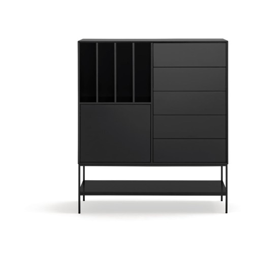 Dulap negru 120x140x45 cm Platt – Teulat