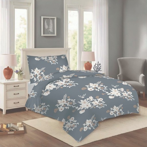 Lenjerie de pat gri din bumbac pentru pat de o persoană 140x200 cm Korin – Cotton House
