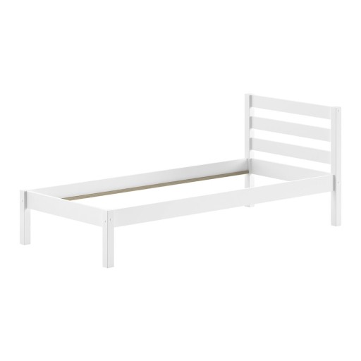 Pat pentru copii alb din lemn de pin fără somieră 90x200 cm Pino – Vipack
