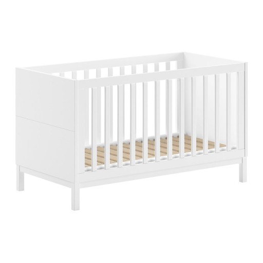 Pătuț alb din lemn de pin 70x140 cm Eva – Vipack