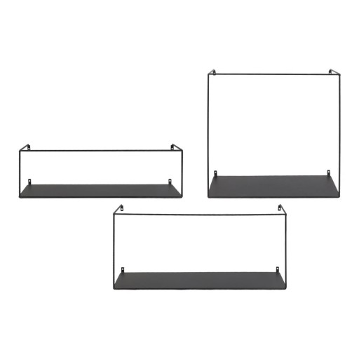 Rafturi negre 3 buc. din metal 40 cm Ulmo – House Nordic