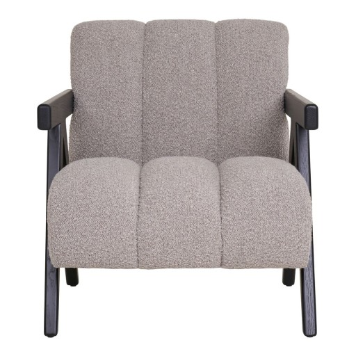 Fotoliu gri deschis cu tapițerie din țesătură bouclé Florence – House Nordic