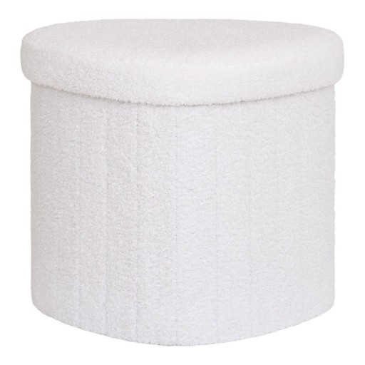 Taburet alb cu tapițerie din țesătură bouclé Medford – House Nordic
