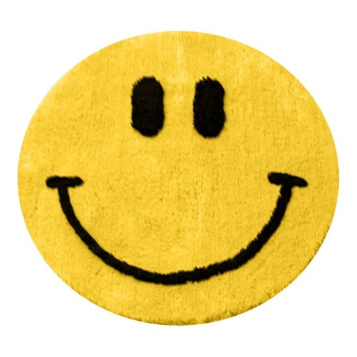 Covoraș de baie galben ø 90 cm Yellow Smile – Foutastic