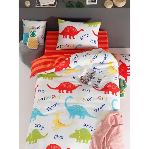 Lenjerie de pat pentru copii albă pentru pat de o persoană 140x200 cm Dinazorus – Mijolnir