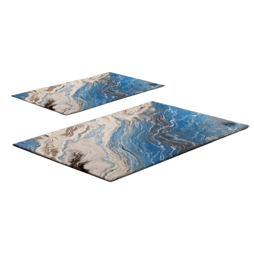 Covorașe de baie albastre 2 buc. 60x100 cm – Foutastic