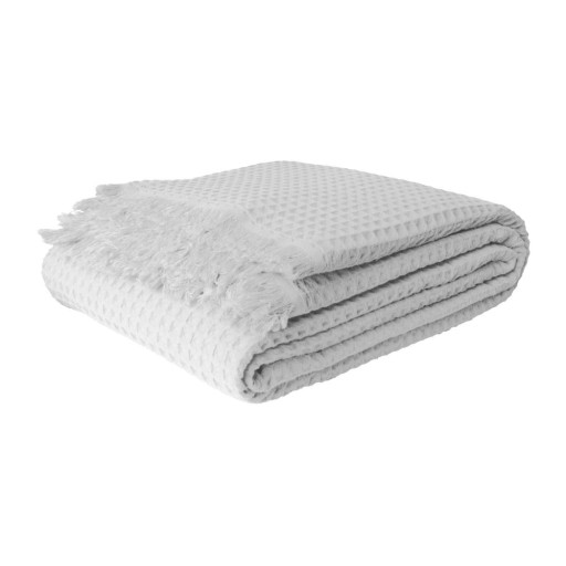 Cuvertură albă din bumbac 140x200 cm Waffle – Mijolnir