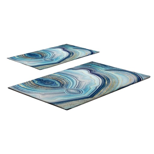 Covorașe de baie albastre 2 buc. 60x100 cm – Foutastic
