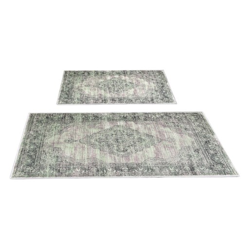 Covorașe de baie verzi-gri 2 buc. 60x100 cm – Foutastic