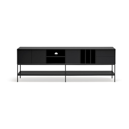 Comodă TV neagră 220x74x45 cm Platt – Teulat