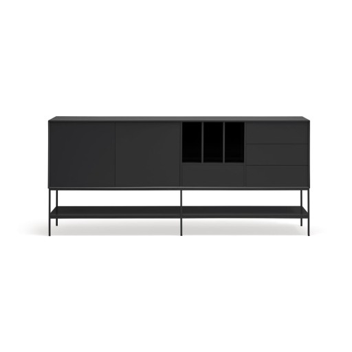 Comodă neagră 220x98x45 cm Platt – Teulat