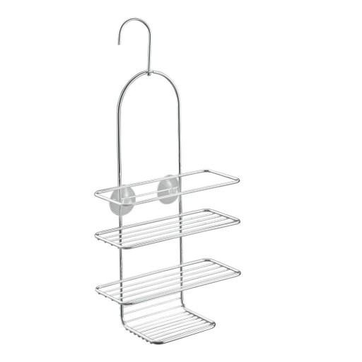 Raft pentru baie argintiu lucios de agățat din oțel Luxy – Metaltex