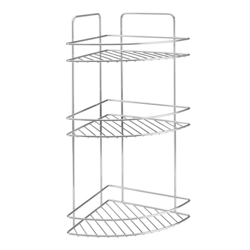 Raft pentru baie argintiu lucios din oțel Luxy – Metaltex