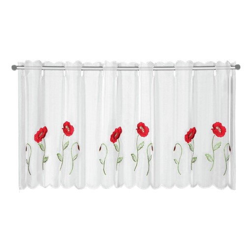 Perdea albă 155x45 cm Poppies – Sehlbach