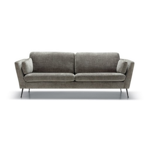 Canapea gri cu tapițerie din catifea 220 cm Mynta – Sits