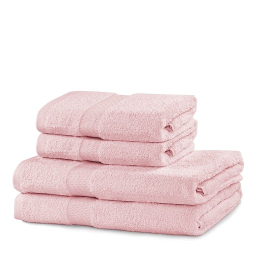 Prosoape de baie roz-deschis 4 buc. din bumbac frotir Marina – DecoKing