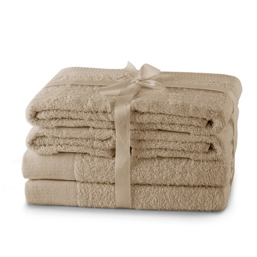 Prosoape de baie bej 6 buc. din bumbac frotir Amari – AmeliaHome
