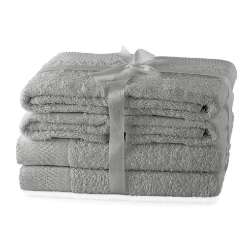 Prosoape de baie gri 6 buc. din bumbac frotir Amari – AmeliaHome