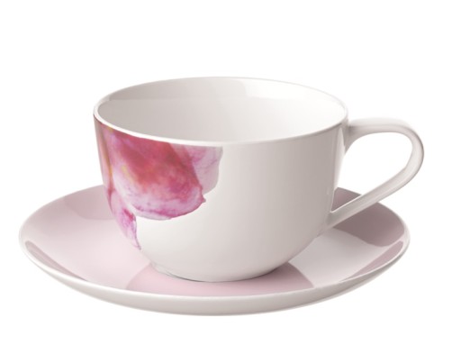 Ceasca si farfuriuta  cappuccino  Villeroy & Boch Rose Garden roz