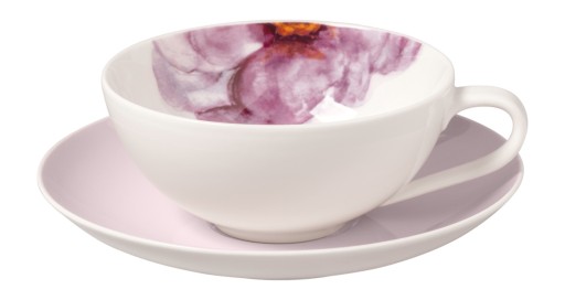 Ceasca si farfuriuta ceai Villeroy & Boch Rose Garden roz