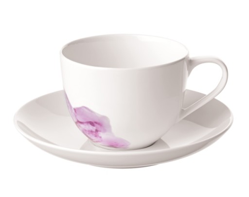 Ceasca si farfuriuta cafea Villeroy & Boch Rose Garden alb