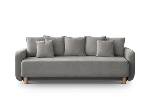 Canapea extensibila 3 locuri, cu lada depozitare, Elen-211, Micadoni Home, 231x106x86 cm, tesatura structurata chenille, gri