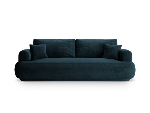 Canapea extensibila 3 locuri, Ella-120, Micadoni Home, 253x108x94 cm, catifea, petrol inchis