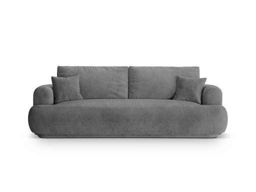 Canapea extensibila 3 locuri, Ella-193, Micadoni Home, 253x108x94 cm, tesatura structurata chenille, gri