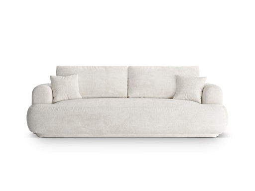 Canapea extensibila 3 locuri, Ella, Micadoni Home, 253x108x94 cm, tesatura boucle, bej deschis