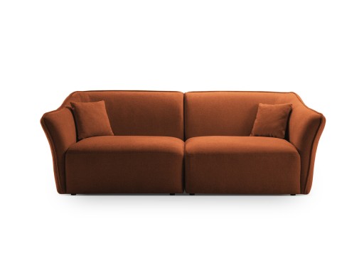 Canapea 3 locuri, Hailey, Micadoni Home, 206x102x79 cm, tesatura boucle, gri deschis