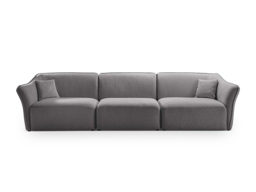 Canapea 5 locuri, Hailey, Micadoni Home, 292x102x79 cm, tesatura boucle, caramiziu