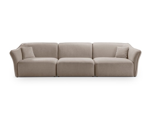 Canapea 5 locuri, Hailey, Micadoni Home, 292x102x79 cm, tesatura boucle, verde menta