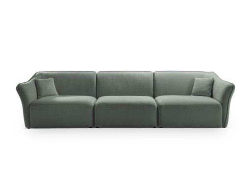 Canapea 5 locuri, Hailey, Micadoni Home, 292x102x79 cm, tesatura boucle, grafit