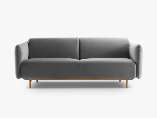 Canapea 2 locuri, Noomi-88, Micadoni Home, 162x94x75 cm, catifea, gri