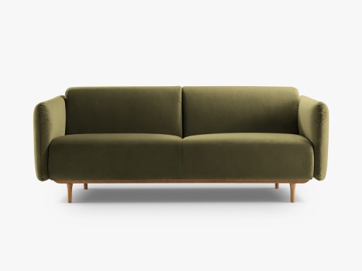 Canapea 2 locuri, Noomi-88, Micadoni Home, 162x94x75 cm, catifea, verde moss melange