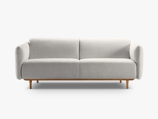 Canapea 2 locuri, Noomi-215, Micadoni Home, 162x94x75 cm, tesatura structurata chenille, gri deschis
