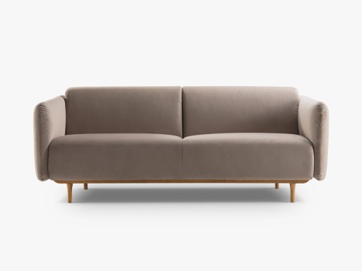 Canapea 3 locuri, Noomi-88, Micadoni Home, 196x94x75 cm, catifea, gri beton