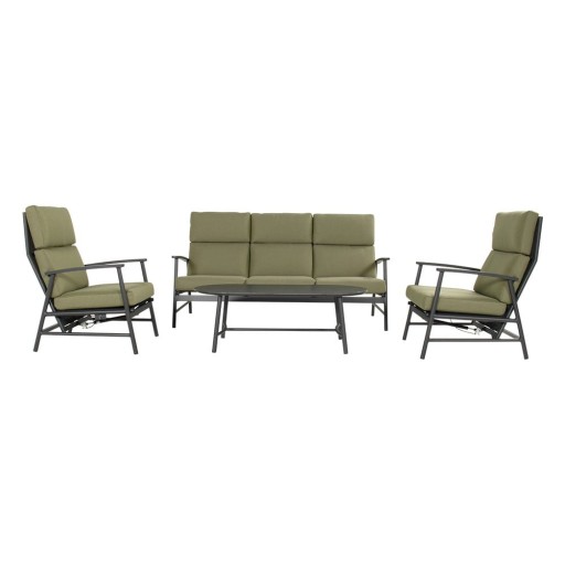 Set mobilier de grădină verde din aluminiu pentru 5 persoane Flora – Hartman