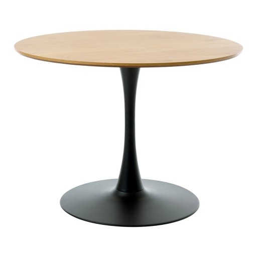 Masă de dining rotundă cu blat cu aspect de lemn de stejar ø 100 cm Cesura – Unique Furniture