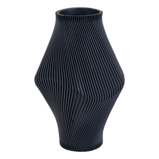 Vază albastru-închis din polirășină (înălțime 30 cm) Twisted Rib – PT LIVING