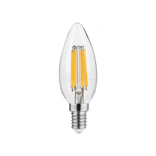 Bec cu filament E14, cu lumină albă caldă 6 W – GTV