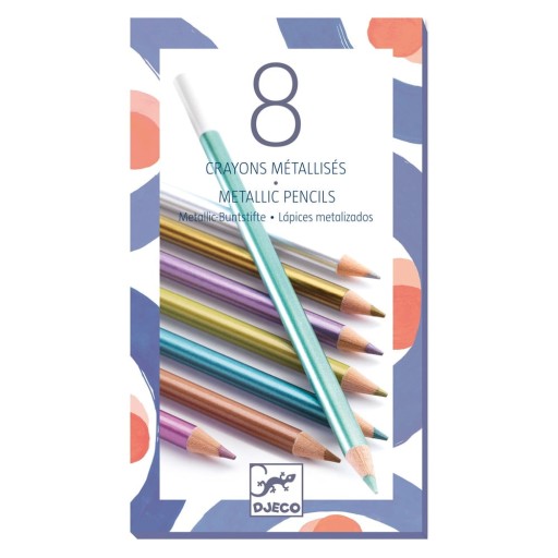 Set 8 creioane cu efect metalizat Djeco
