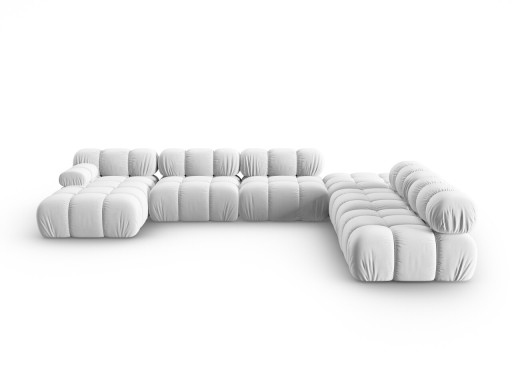 Coltar panoramic modular dreapta 7 locuri, Bellis-51, Micadoni Home, 376x282x70 cm, catifea, bej inchis