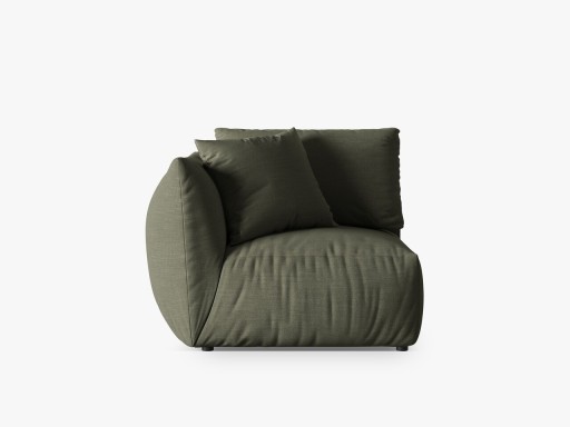Modul stanga pentru canapea, 1 loc, Chris-259, Micadoni Home, 110x100x80 cm, tesatura structurata chenille, verde deschis