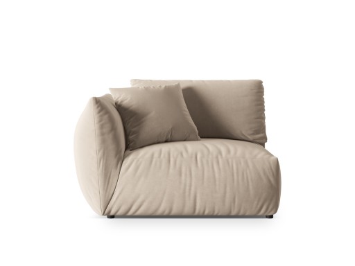 Modul stanga pentru canapea, 1 loc, Chris-184, Micadoni Home, 130x100x80 cm, catifea, ecru
